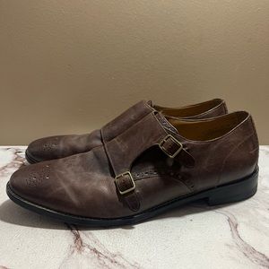 Cole Haan Brown Leather Cap Toe Double Monk Strap Shoes Men Size 13 M.